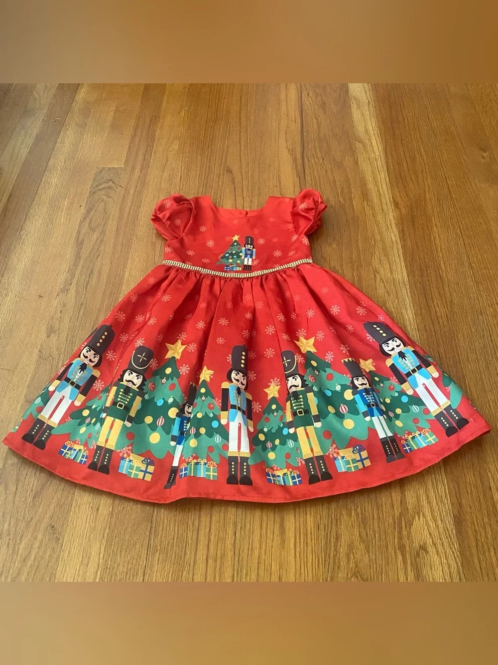 Blueberi Boulevard Formal Nutcracker Print Holiday Dress